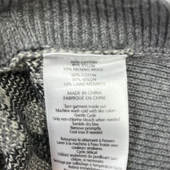 Stella & Dot Grey Leopard Print Sweater Women's Size Medium Wool Blend NEW - Picture 6 of 8